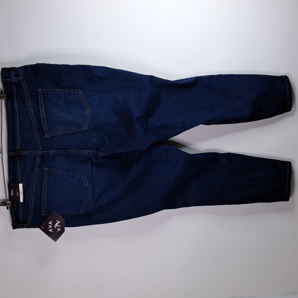New AVA & VIV Skinny Dark Wash Stretch Blue Jeans Size 22W Inseam 27.5 - Picture 8 of 16